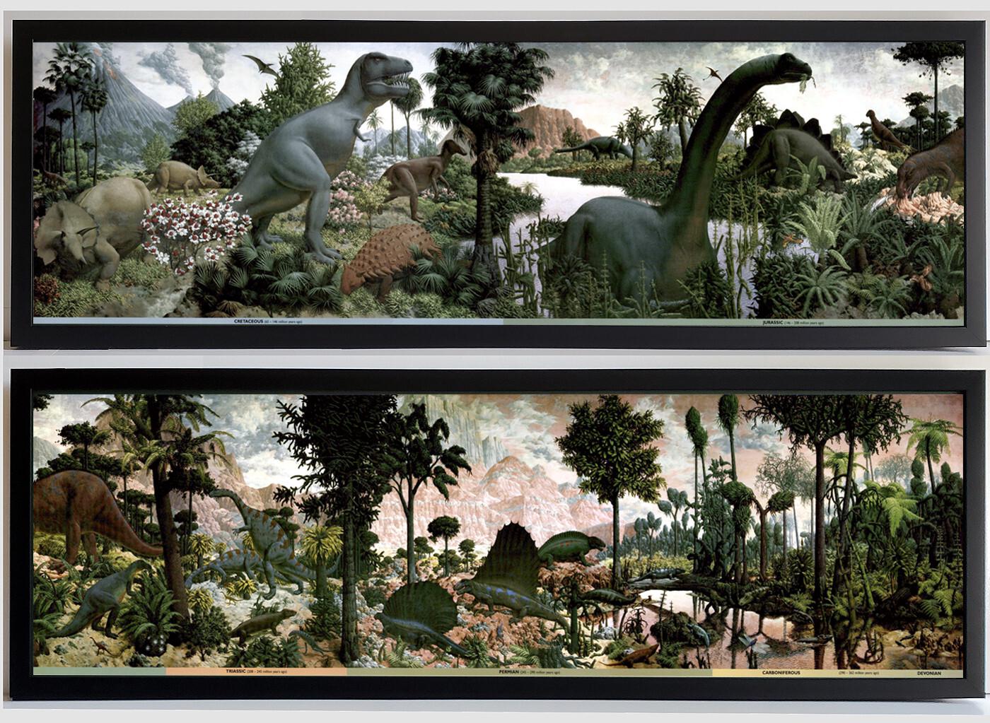 The Age of Reptiles & Age of Mammals Framed Sets Art by Zallinger
