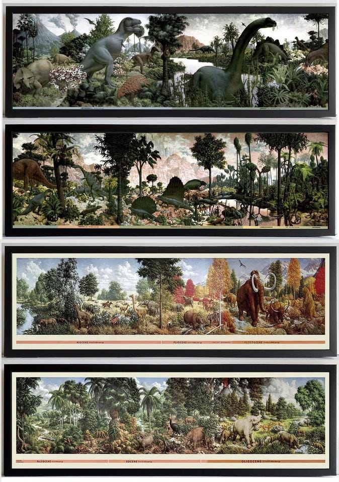 The Age of Reptiles & Age of Mammals Framed Sets Art by Zallinger