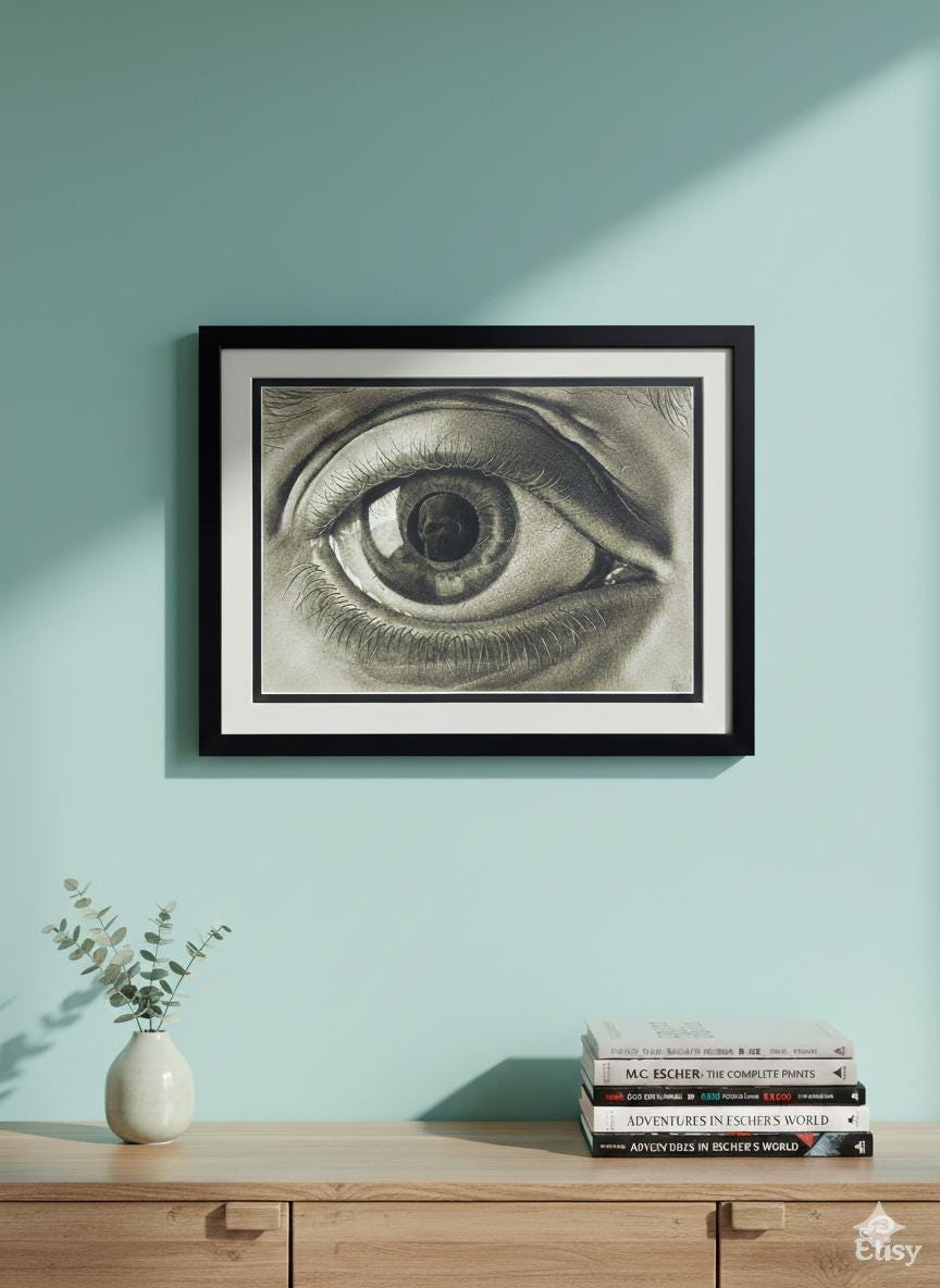 M.C. Escher Eye Framed Print