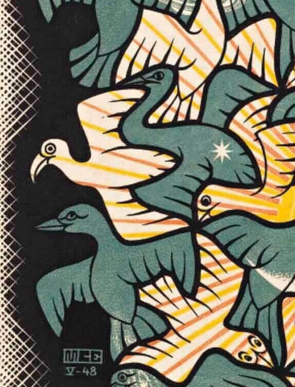 M.C. Escher Art Framed Print with Double Mat