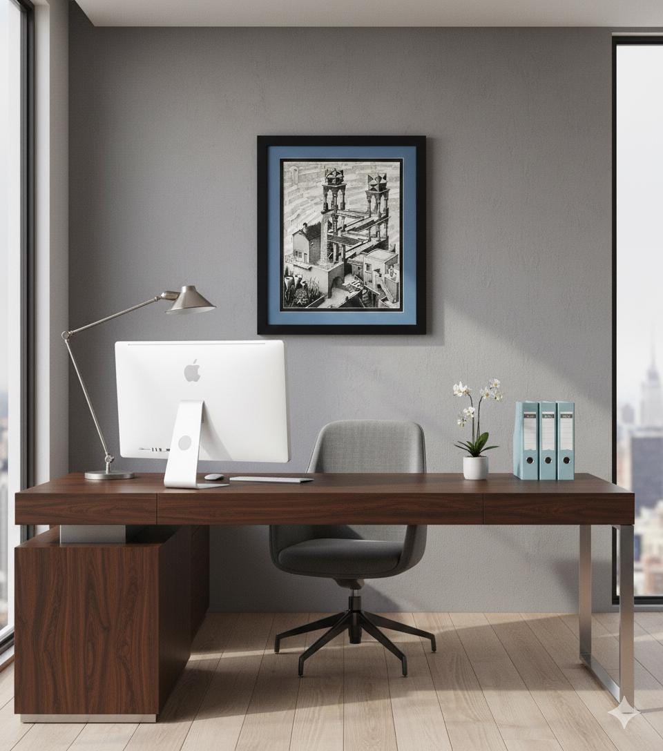 Waterfall by M.C. Escher Print Framed Art