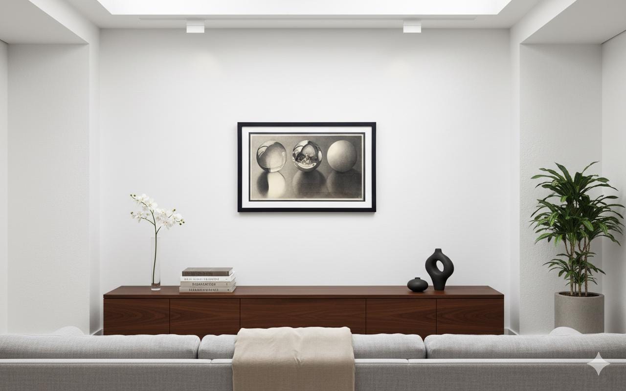 M.C. Escher Three Spheres Fine Art Poster
