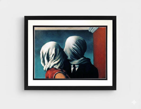 The Kiss by Renee Magritte Framed Print customizable