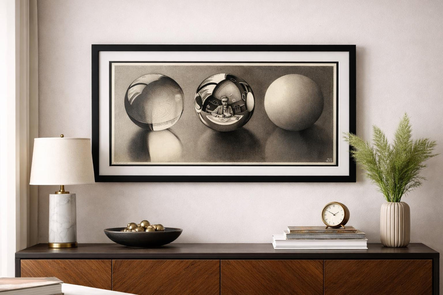 M.C. Escher Three Spheres Fine Art Poster