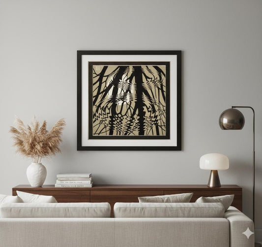 M.C. Escher Print Reflections Framed Art Wall Ready