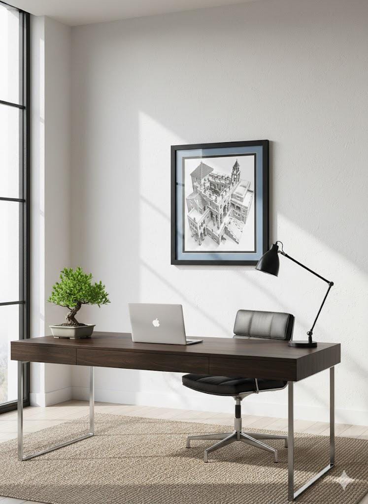Ascending & Descending by MC Escher Framed Art Print