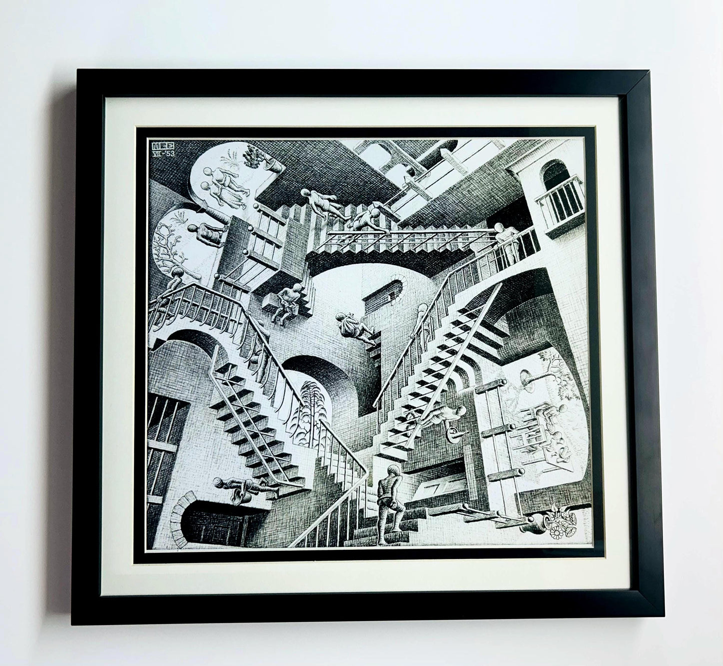M.C. Escher Art Relativity Framed Print with Double Mat