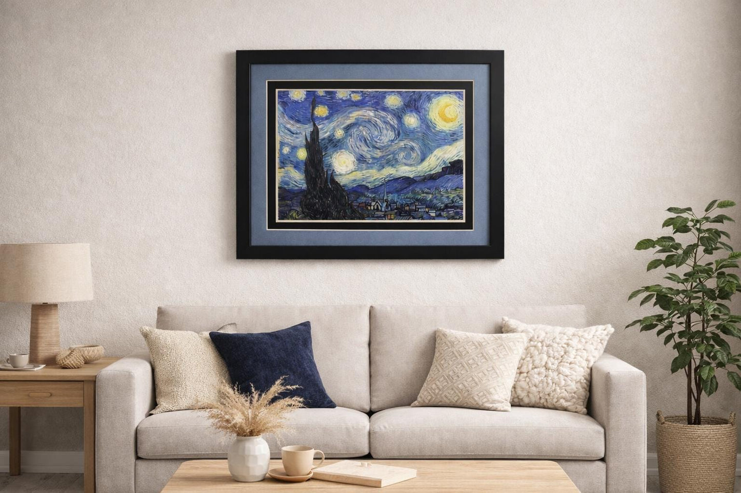Starry Night Framed Art Print by Vincent van Gogh