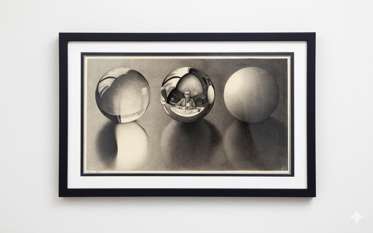M.C. Escher Three Spheres Fine Art Poster