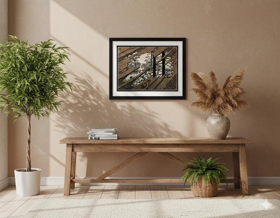 M.C. Escher Puddle Framed Print