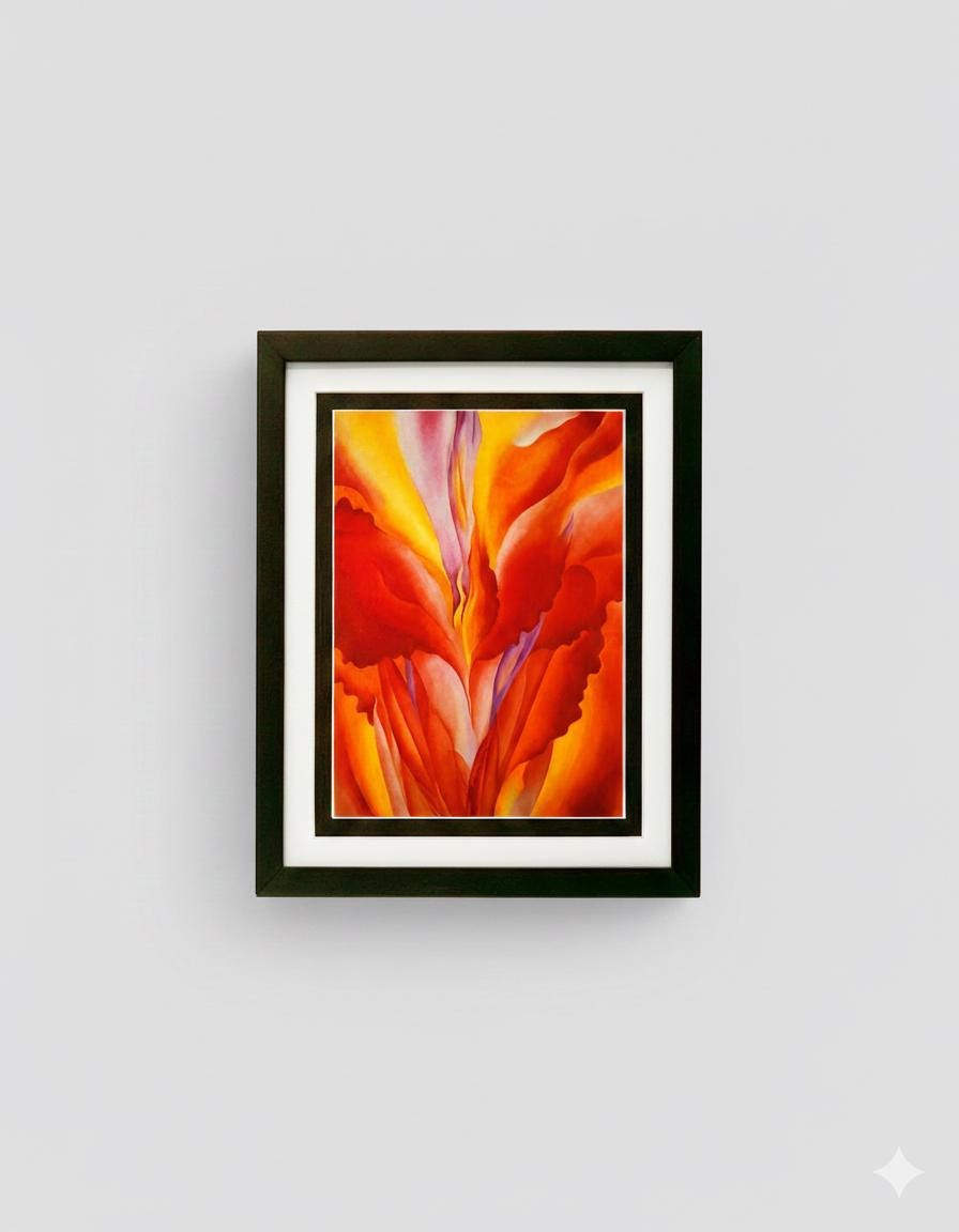 Red Canna by Georgia O’Keeffe Framed Print Floral Wall Art