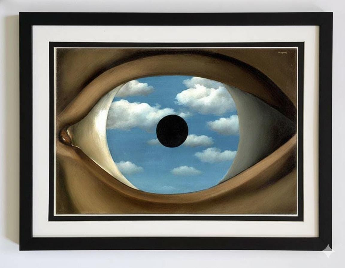 Magritte False Mirror Framed Print