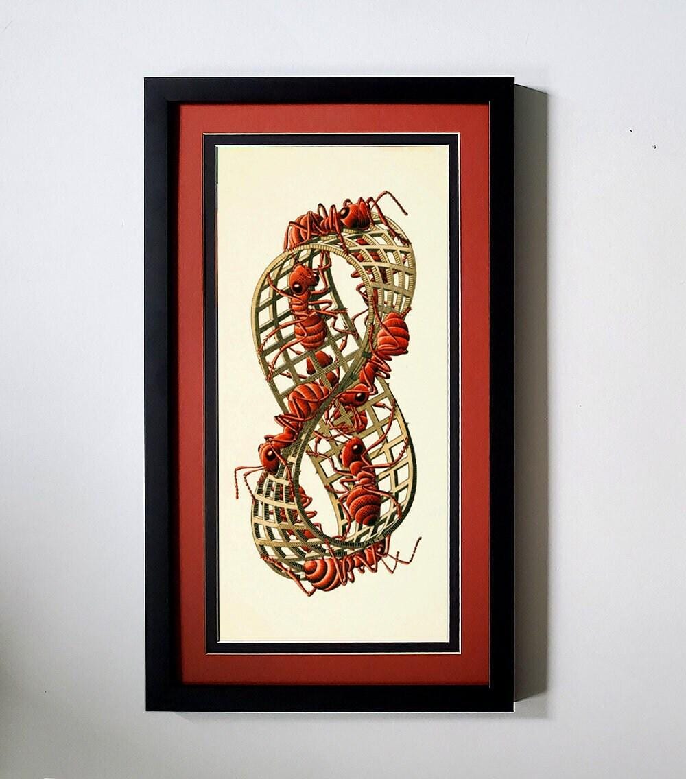 MC Escher "Mobius Strip II" (Red Ants) 1963 Framed Art Print