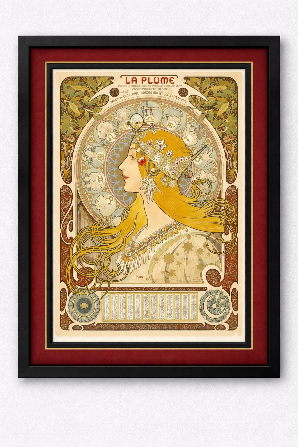 Mucha Print Framed Poster La Plume