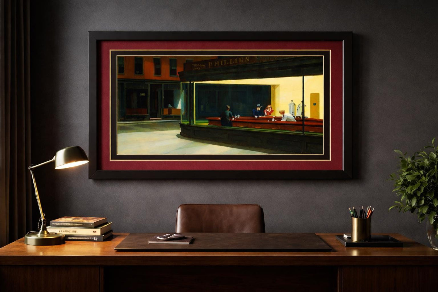 Edward Hopper Nighthawks Framed Print Premium
