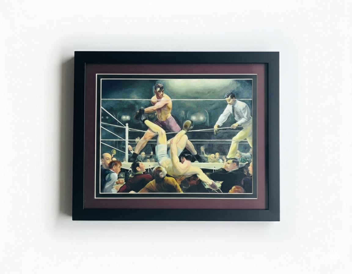 Dempsey vs Firpo Finest Quality Framed Art Print