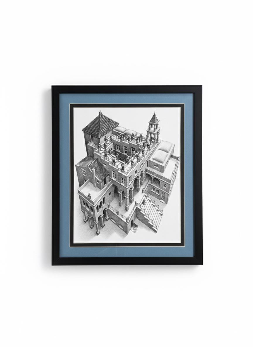 Ascending & Descending by MC Escher Framed Art Print