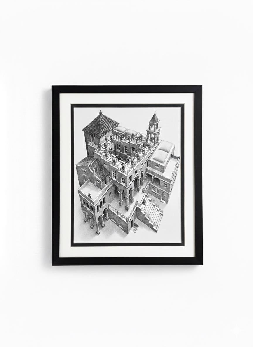 Ascending & Descending by MC Escher Framed Art Print