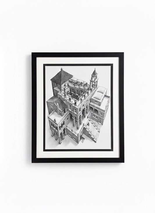 Ascending & Descending by MC Escher Framed Art Print