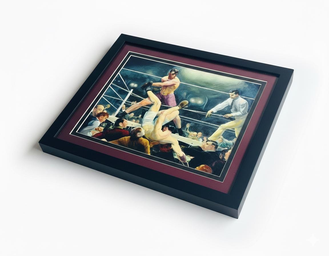 Dempsey vs Firpo Finest Quality Framed Art Print