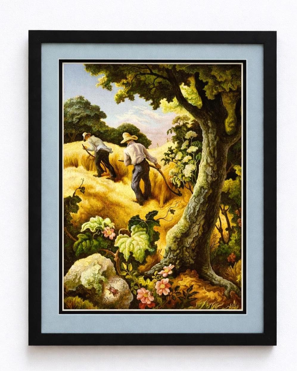 July Hay by Thomas Hart Benton Framed Print With Double Mat