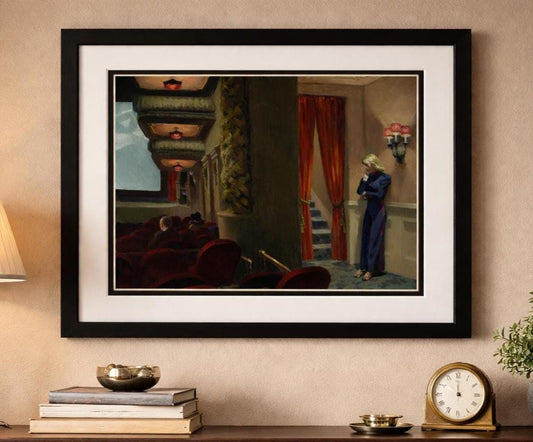 New York Movie by Edward Hopper (1939) Premium Framed Print