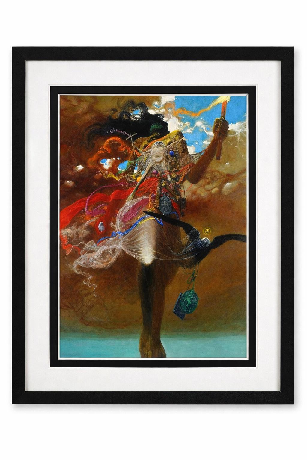 Zdzislaw Beksinski Art Print -Framed Polish Surrealism Wall Art - Dark Fantasy Dystopian Home Decor