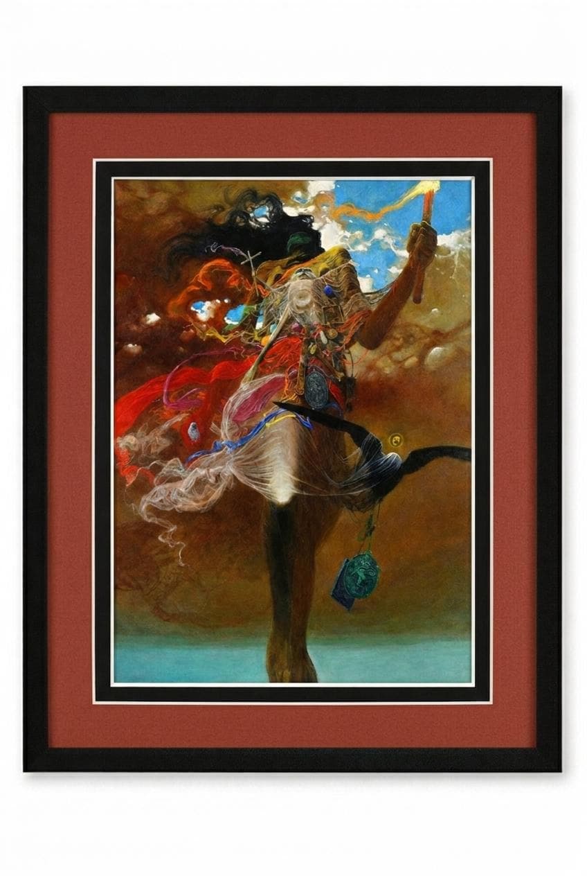 Zdzislaw Beksinski Art Print -Framed Polish Surrealism Wall Art - Dark Fantasy Dystopian Home Decor