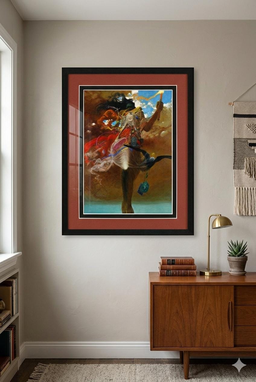 Zdzislaw Beksinski Art Print -Framed Polish Surrealism Wall Art - Dark Fantasy Dystopian Home Decor
