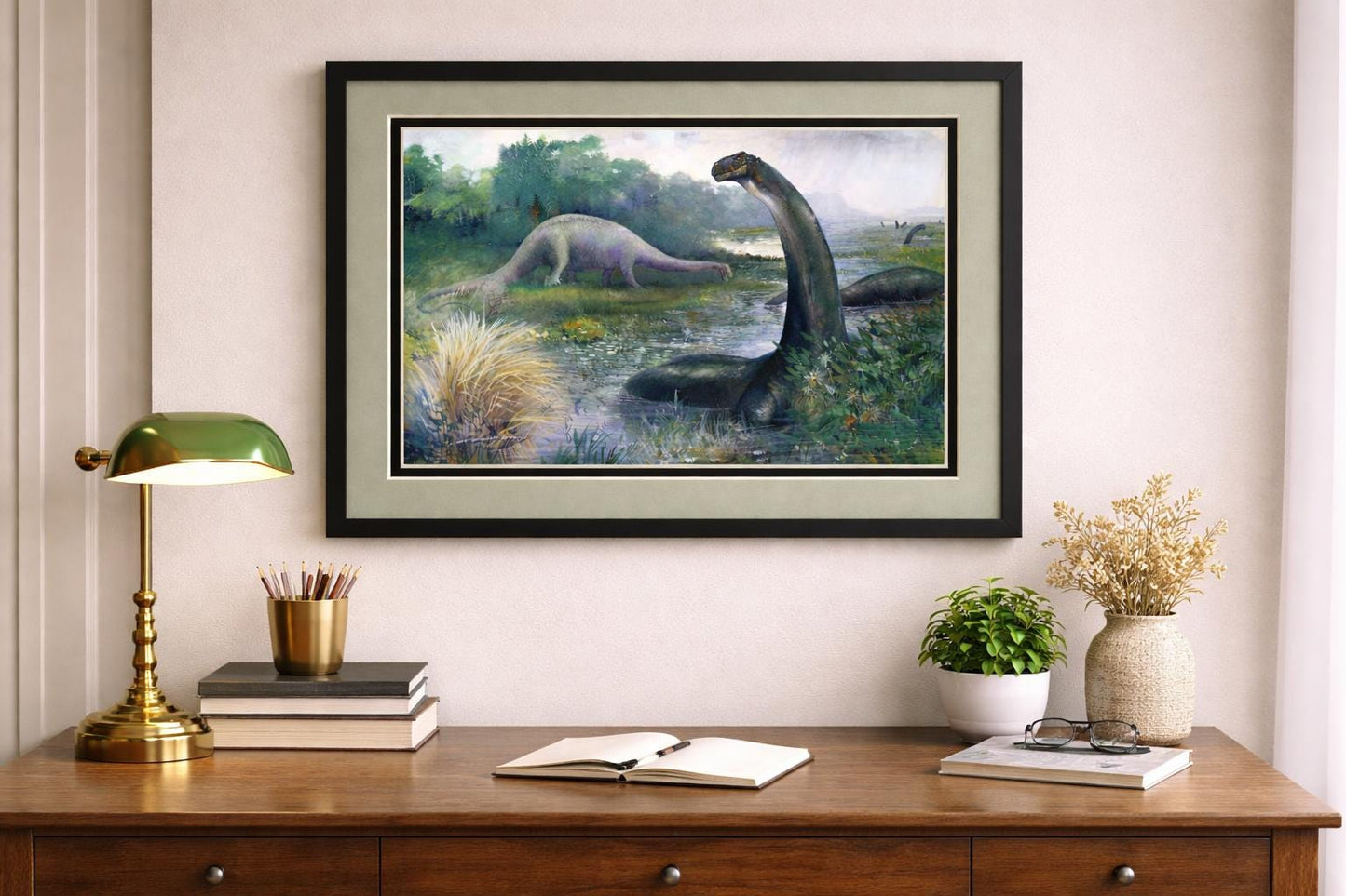 Brontosaurus Dinosaur Framed Poster