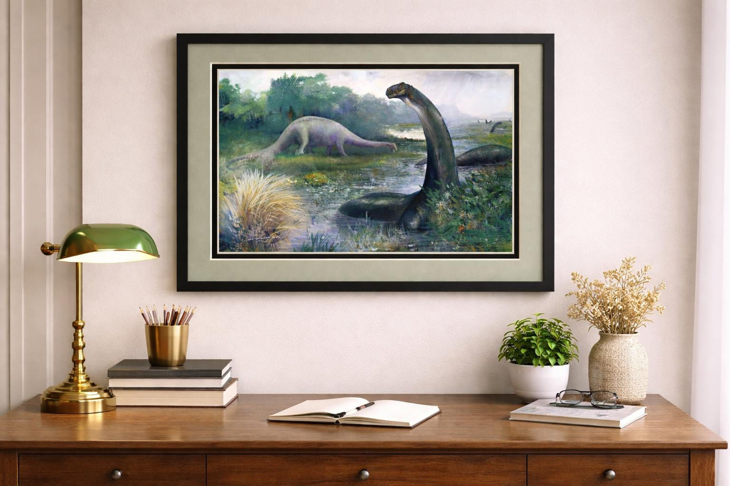 Brontosaurus Dinosaur Framed Poster