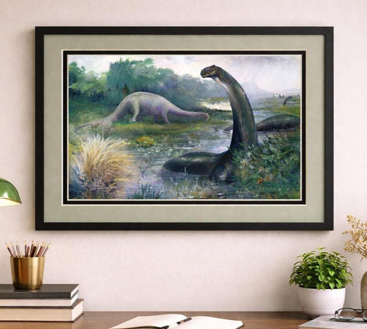 Brontosaurus Dinosaur Framed Poster