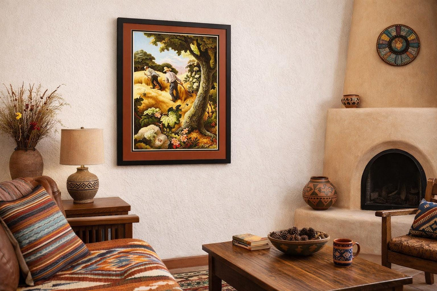July Hay by Thomas Hart Benton Framed Print With Double Mat