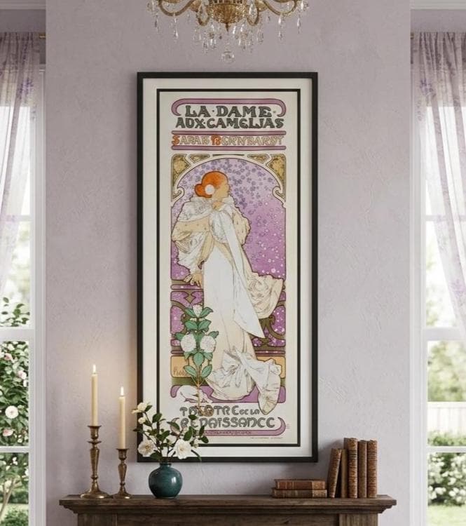 Alphonse Mucha La Dame aux Camelias Art Print Art Nouveau Wall Decor Finest Quality Framing