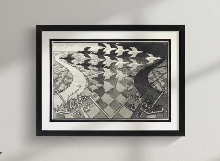 M.C. Escher Night and Day Print Fine Art Poster