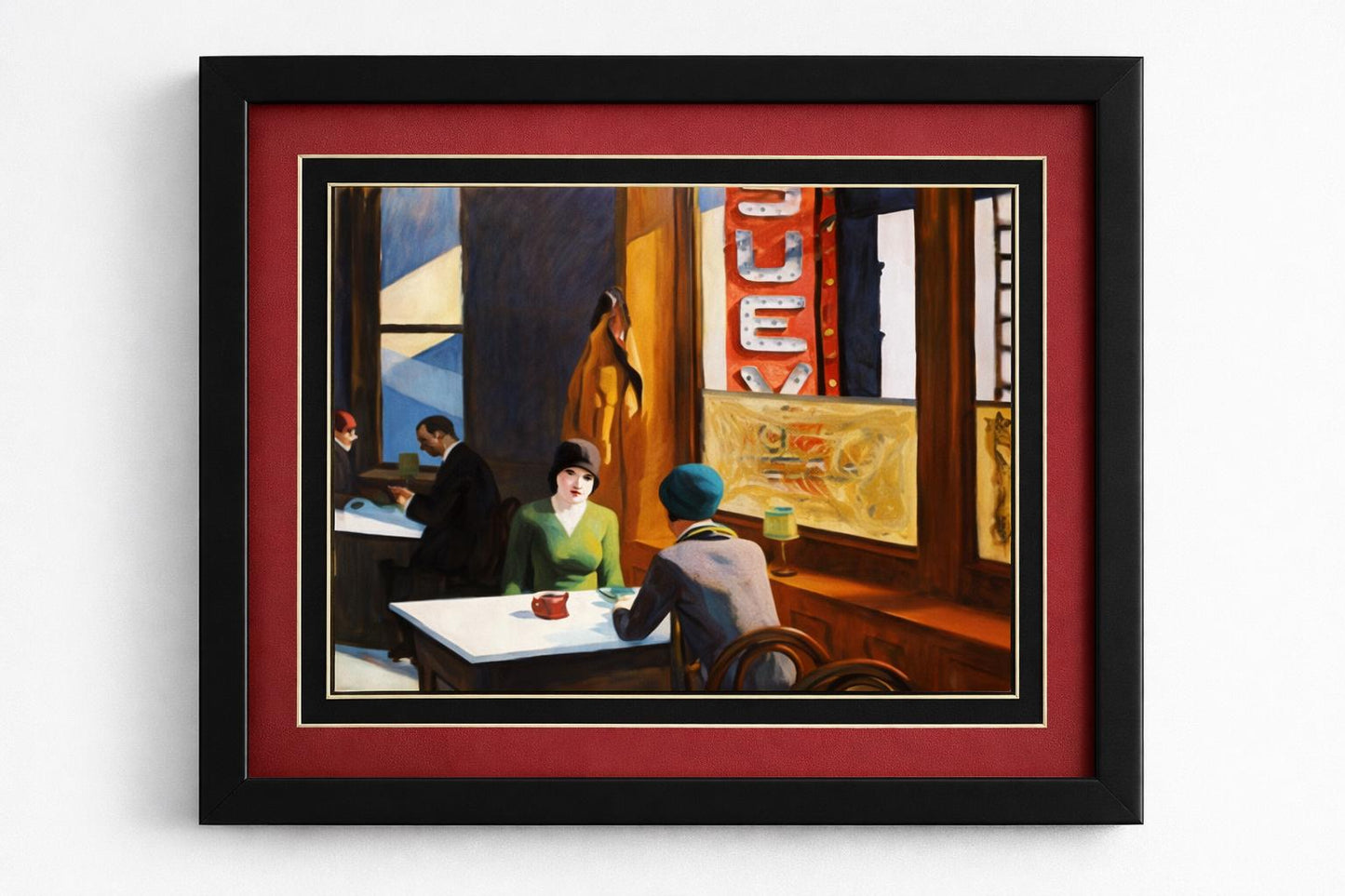 Edward Hopper Chop Suey Framed Print – Classic American Realism Wall Art – Vintage Café Scene Painting