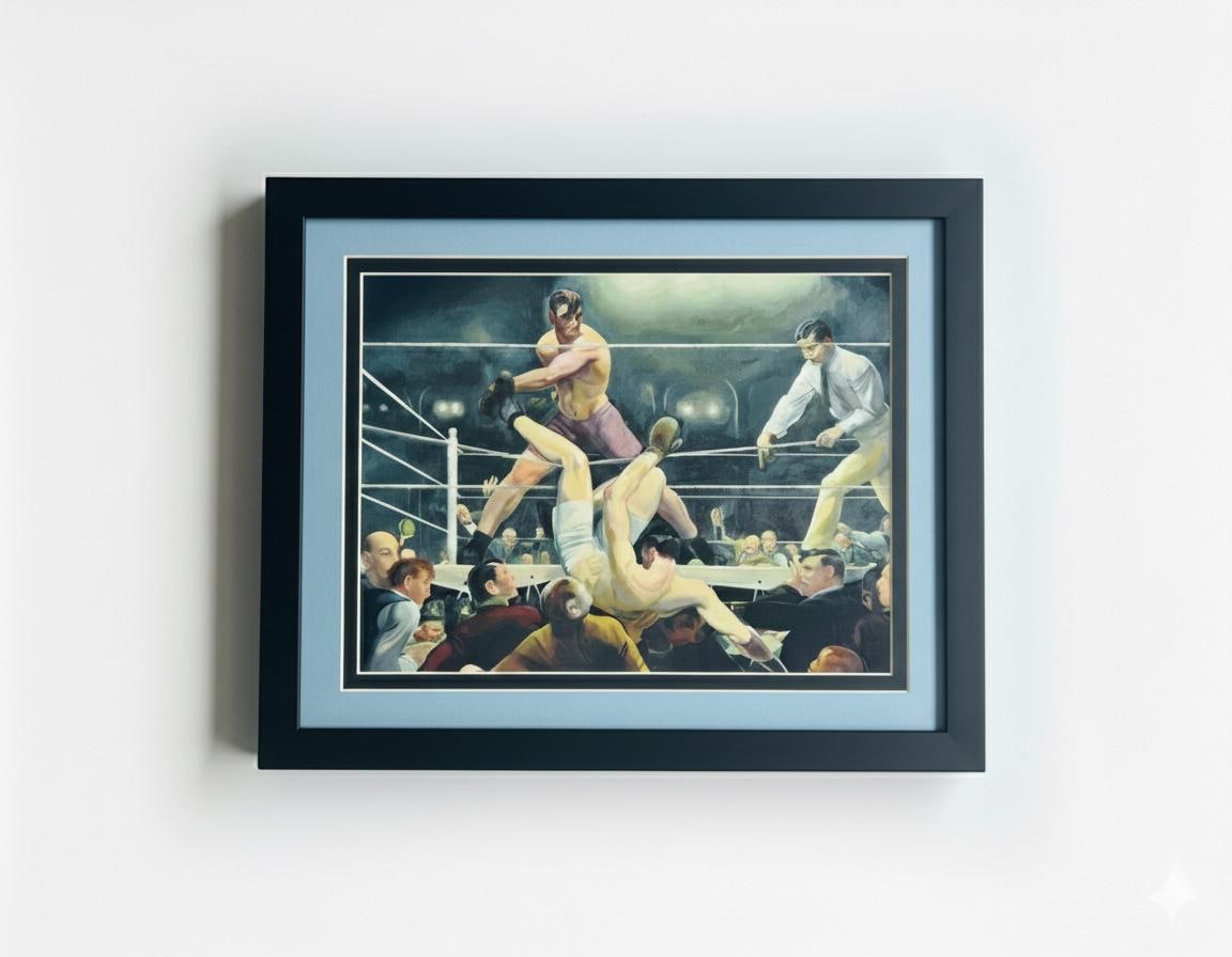 Dempsey vs Firpo Finest Quality Framed Art Print