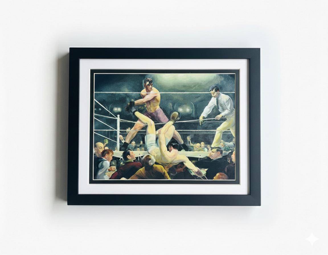 Dempsey vs Firpo Finest Quality Framed Art Print