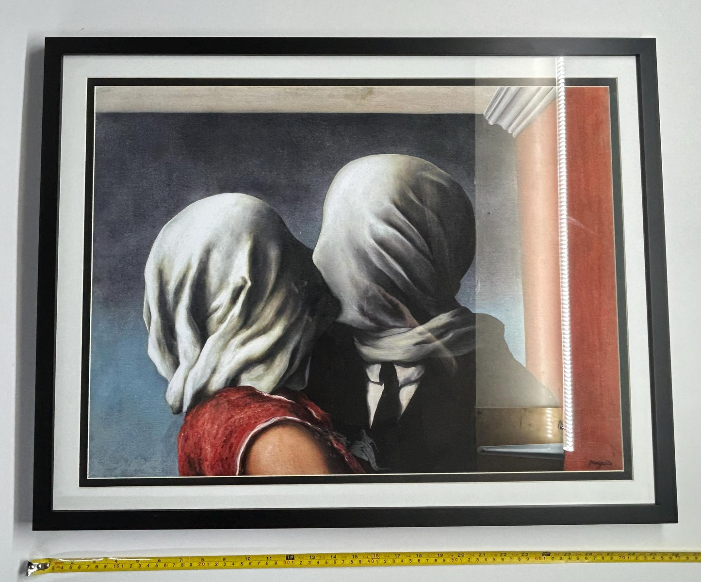 The Kiss by Renee Magritte Framed Print customizable