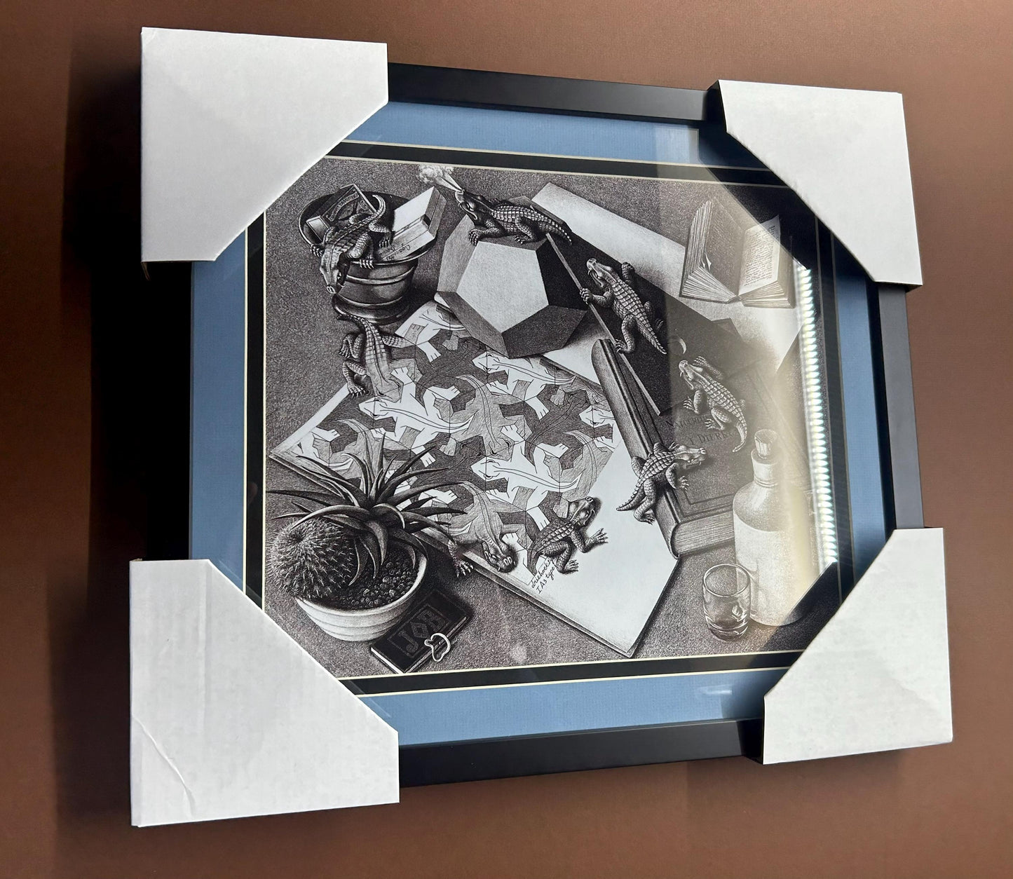 M.C. Escher Reptiles Print Framed Poster