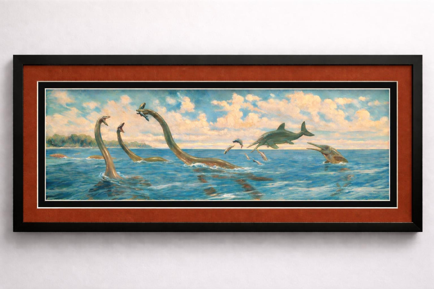 Charles Knight Dinosaur Poster Framed Print Plesiosaur's & Ichthyosaurs