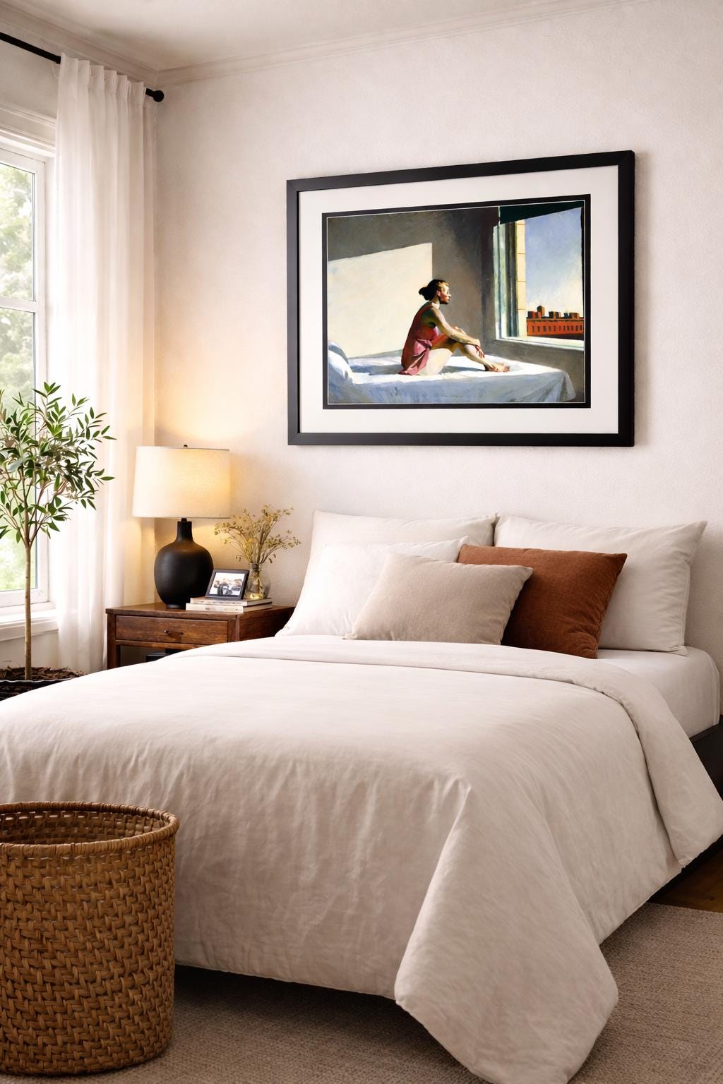 Morning Sun by Edward Hopper. Premium Framed Print