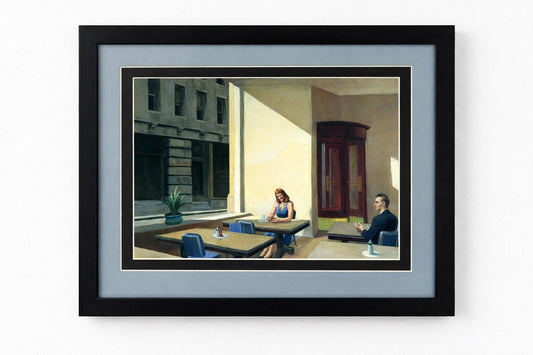 Sunlight in a Cafeteria by Edward Hopper. Premium Framed Print