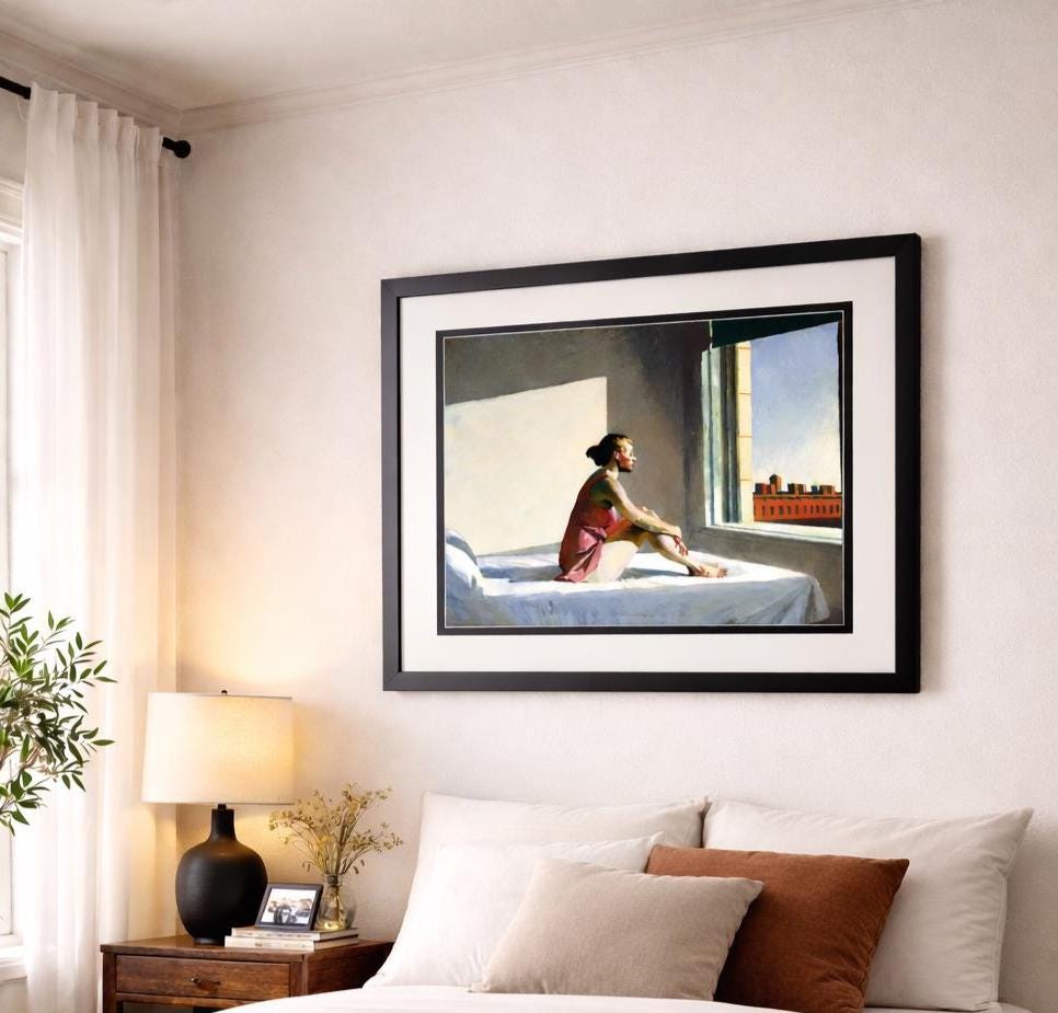 Morning Sun by Edward Hopper. Premium Framed Print