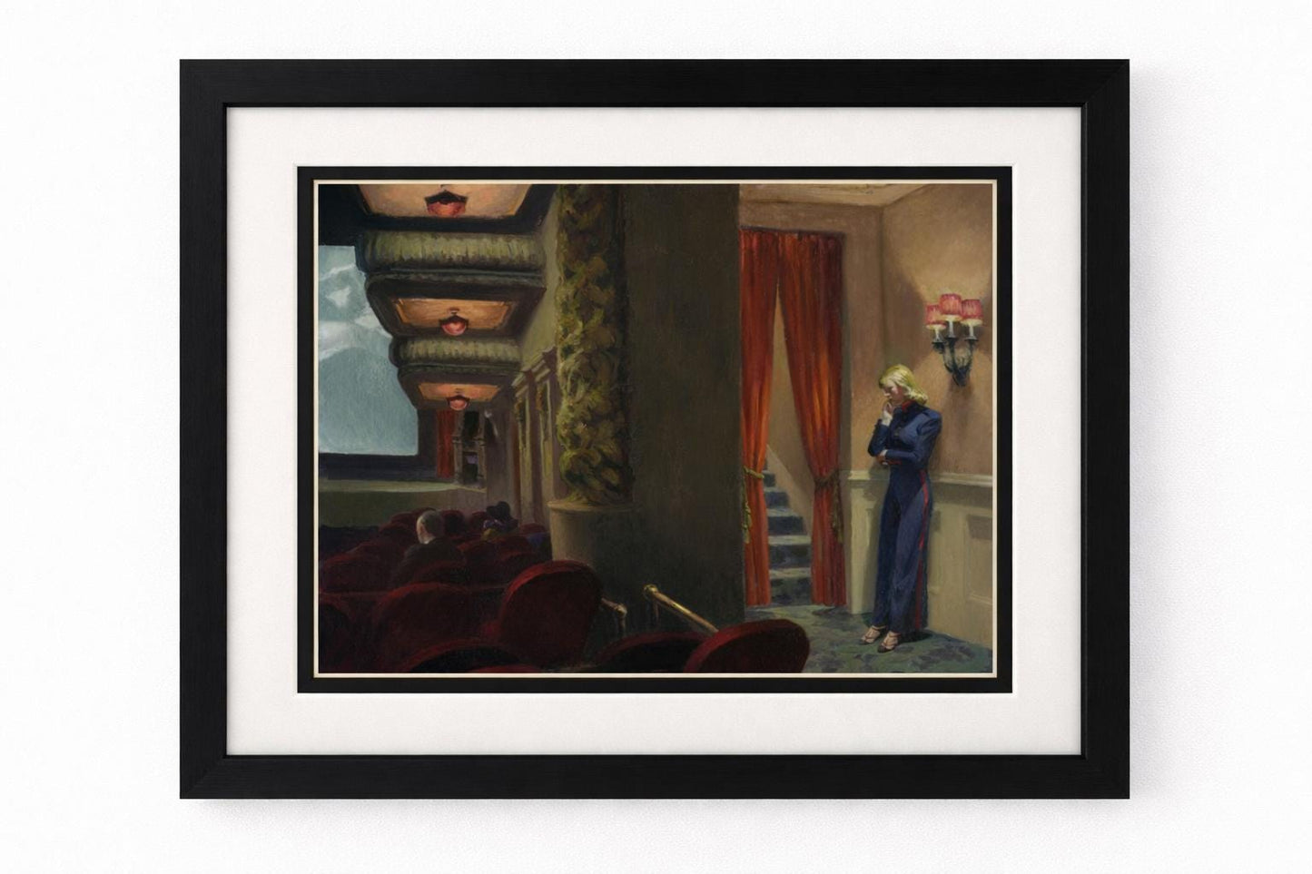 New York Movie by Edward Hopper (1939) Premium Framed Print