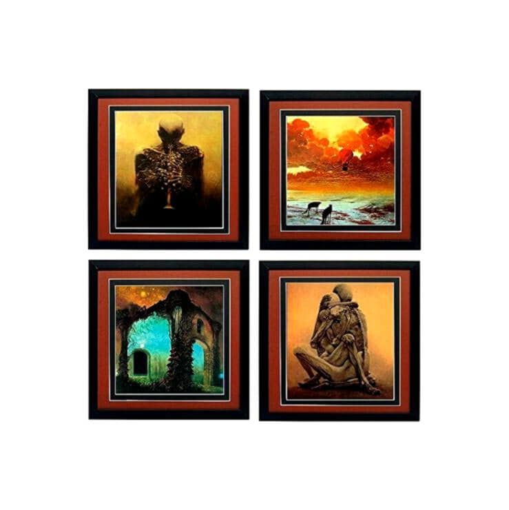 Beksiński Art Posters Framed Print Set of 4