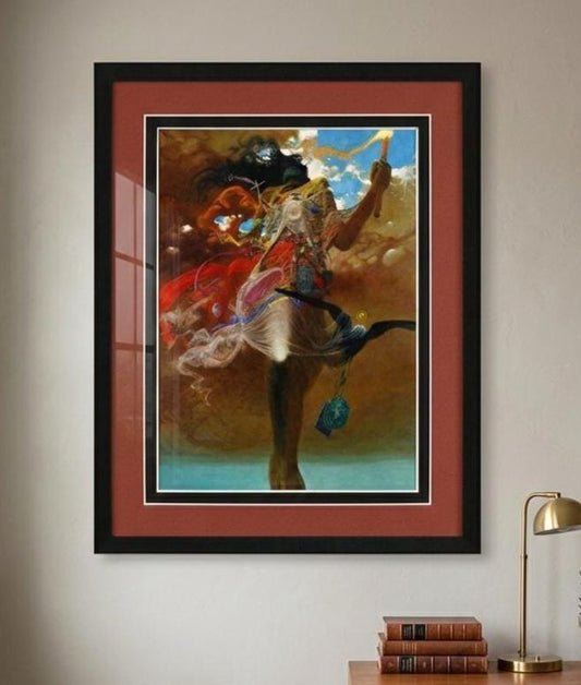 Zdzislaw Beksinski Art Print -Framed Polish Surrealism Wall Art - Dark Fantasy Dystopian Home Decor