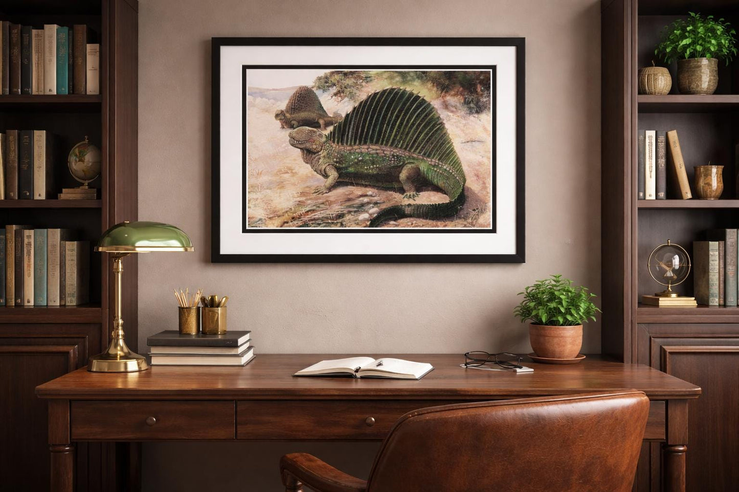 Dimetrodon Dinosaur Framed Poster