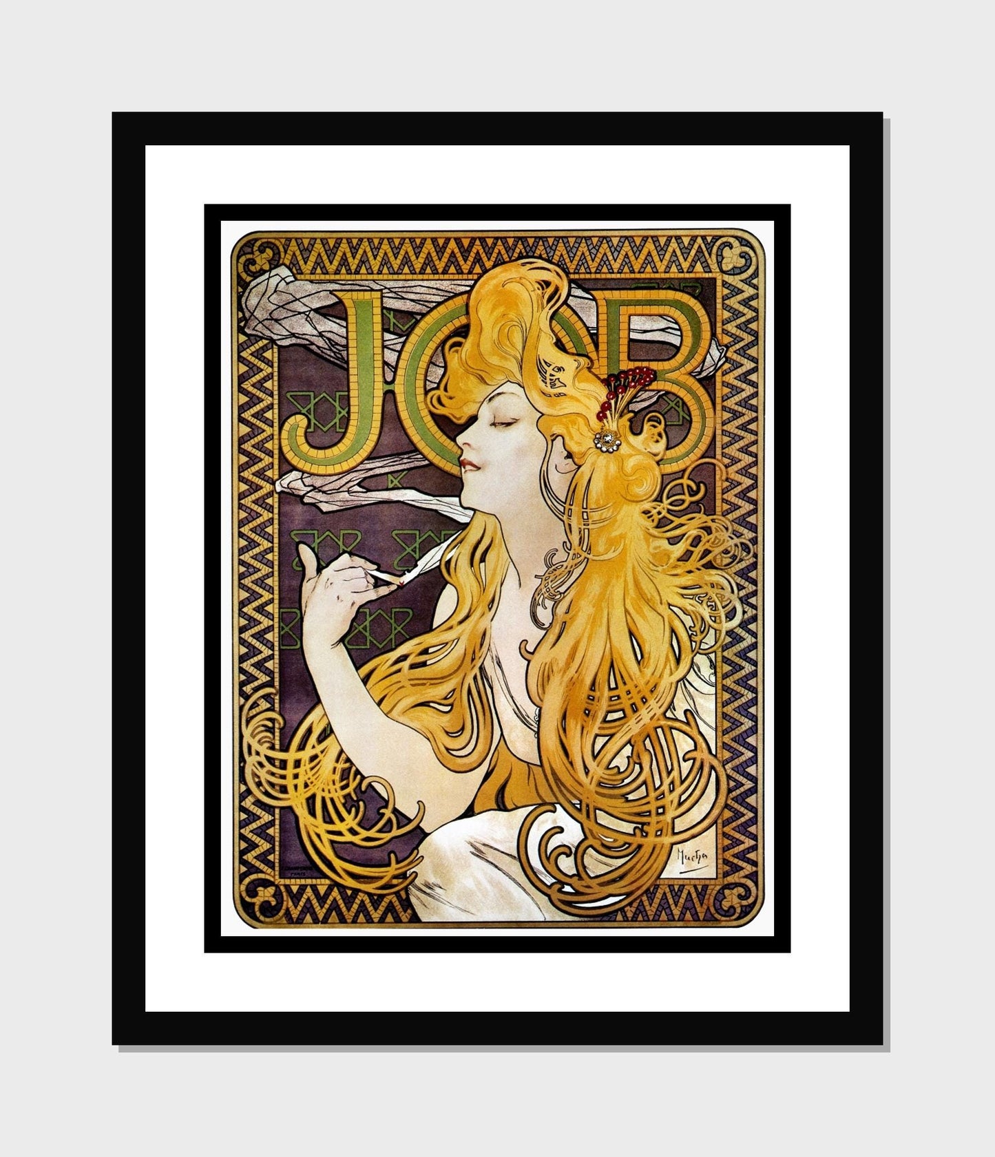 Mucha Job Print Framed Poster