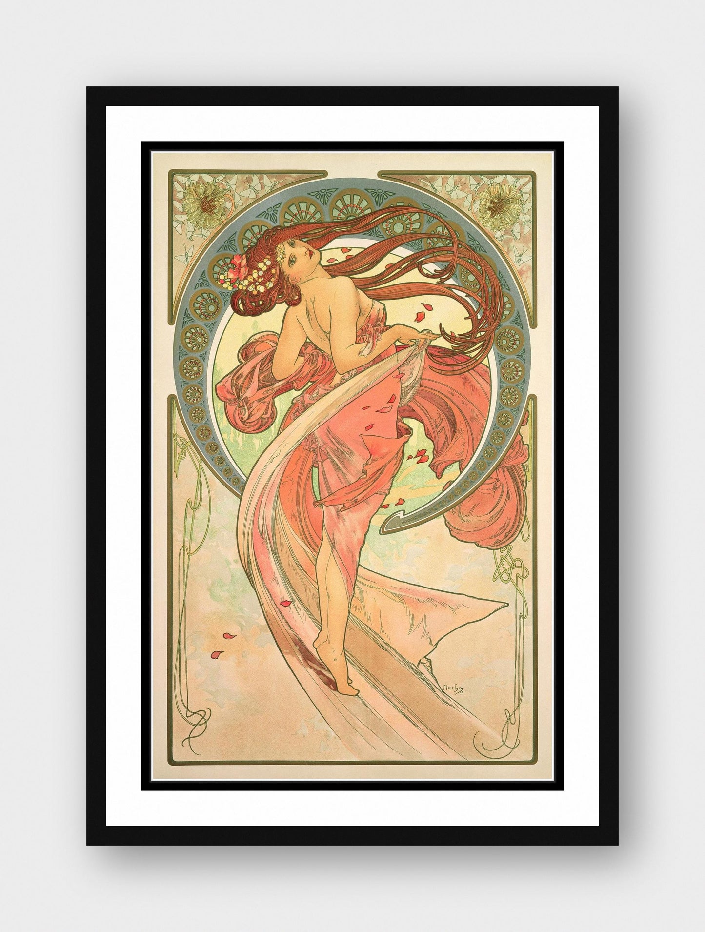 Dance” (La Danse) by Alphonse Mucha Print Framed Poster